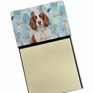 Liver and White English Springer Spaniel Coworker Watercolor Sticky Note Holder Refillable Dispenser Desk Accessory 3×3 Pad Gift