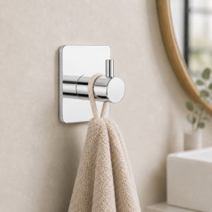 Bright Square Plate With Bright Straight Hook, 2 Pack