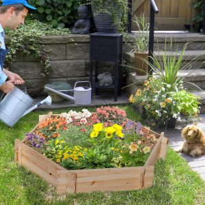39 x 36 Screwless Raised Garden Bed, Hexagon Planter Box DIY Herb Garden