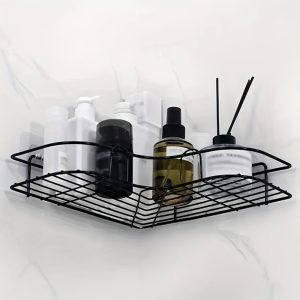 1pc Wall Mounted Bathroom Shelf, Shower Caddy Rack, No Punching Triangle Storage Rack For Bathroom Kitchen, Bathroom Accessories
