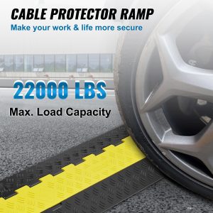 VEVOR 2 Channel Cable Protector Ramp 22000 Lbs Load TPU Wire Cable Cover Ramp