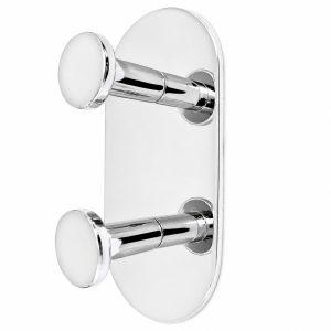 Stainless Steel Double Round Hook, Glossy Finish,2 Pack