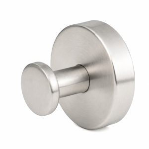 No-Drill Round Suction Cup Clothes Hook – Brushed Stainless Steel (2 Pack)