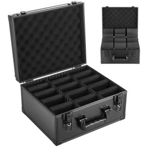 Graded Card Case 3 Row 180 PSA Slab Storage Box With Mechanical Lock, Baseball Sports Trading Cards Holder Collector With 12 Dividers, Holds 120 SGC 100 BGS 520 Top Loaders & 999+ Loose Cards