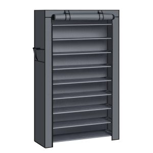 SONGMICS 10-Tier Shoe Rack With Cover, Shoe Storage Cabinet For 40-50 Pairs