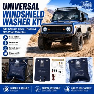 Windshield Washer Bag Reservoir Kit Universal 12V Pump Nozzles Accessories Parts