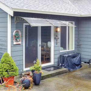 HT-300 X 1 0 0 Household Application Door & Window Rain Cover Eaves Transparent Board & Gray Holder