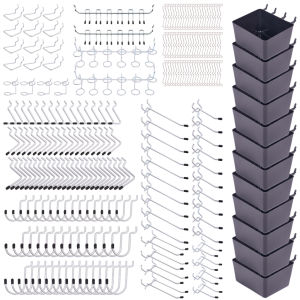 278-Piece Pegboard Organizer Kit, Wall-Mounted Tool Storage Kit, Ideal For Workshops, Garages, Warehouses, And More