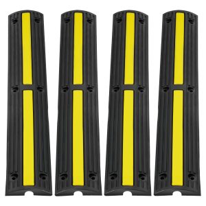 4 PCs 39” Cable Protector Ramp 18000 Lbs Speed Bump Floor Cable Protector