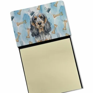 Blue Roan & Tan English Cocker Spaniel Coworker Watercolor Sticky Note Holder Refillable Dispenser Desk Accessory 3×3 Pad Gift
