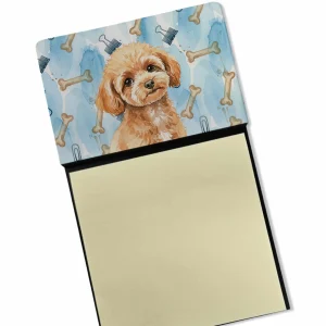 Toy Apricot Poodle Coworker Watercolor Sticky Note Holder Refillable Dispenser Desk Accessory 3×3 Pad Gift