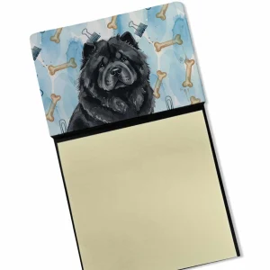 Black Chow Chow Coworker Watercolor Sticky Note Holder Refillable Dispenser Desk Accessory 3×3 Pad Gift