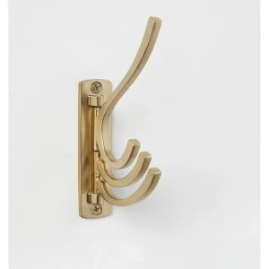 Modern Octopus Multi Swivel Hook Gold: Swinging Wall Towel Hook, Gold Plated, Cast Aluminum, 15lb Capacity