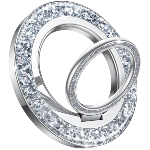 Magnetic Phone Ring Grip For MagSafe, Glitter Silver Holder Stand