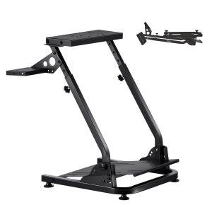 Racing Wheel Stand, Adjustable & Foldable Simulator Stand For Logitech G29 G27 G920 G923, Thrustmaster T300RS T300GT T248 TS-PC TSXW Gaming Cockpit,Pedals Simulator NOT Included