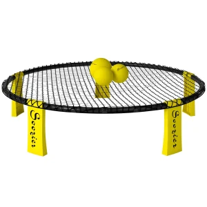 Spike Ball Game Set, Mini Beach Games Set w/ Roundnet, 3 Balls, Pump, Carrying Bag, Portable Outdoor Games for Families