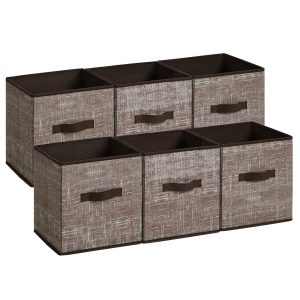 SONGMICS Storage Cubes, Set Of 6, 11-Inch Foldable Closet Organizers