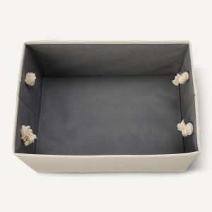 Foldable Storage Bins With Rope Handles, Large Linen Closet Organizers, 3-Pack, Collapsible Storage Boxes For Home & Bedroom