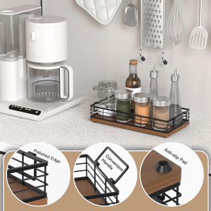 Toilet Paper Basket, 13 Bathroom Toilet Tank Basket With Handles Walnut