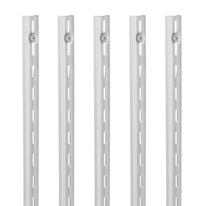 Shelf Pilaster, 39-inch 10 Pack, Upright Wall Shelving System, Heavy Duty Support System Single Slot Shelf Rails, 40 Screws Included, Suitable For Cabinet Closet Organization Storage, Silver