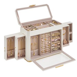 Large Jewelry Box, Vertical Jewelry Organizer With Mirror