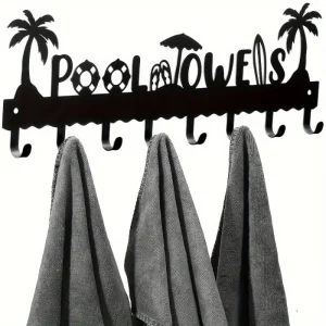 CIFbuy™ Waterproof Rustproof Metal Wall Art Coconut Tree Coastal Decor with Utility Hooks (TikTok, temu pick-up service)