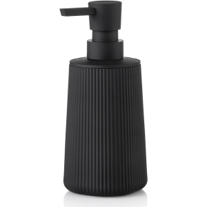 Small Soap Dispenser For Bathroom And Kitchen Modern Farmhouse Striped Style Plastic Hand Soap Dish Soap Dispenser With Pump Matte Black