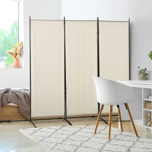 6 3 Panel Room Divider, Indoor Privacy Screen for Home, Beige