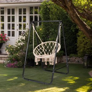 Black Hooked Hanging Chair Frame, Excluding Hanging Chair