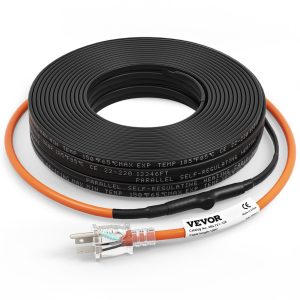 Self-Regulating Pipe Heating Cable, 120-feet 5W/ft Heat Tape For Pipes Freeze Protection, Protects PVC Hose, Metal And Plastic Pipe From Freezing, 120V