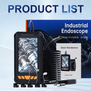 Handheld Industrial Endoscope Camera With 4.3 Inch IPS Screen IP67 HD Inspection Borescope 8 Adjustble LED – 1080P HD Borescope, – Portable Inspection Camera With Semi-Rigid Cord & Probe For, Plumbin