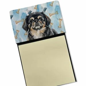 Black and Tan Pekingese Coworker Watercolor Sticky Note Holder Refillable Dispenser Desk Accessory 3×3 Pad Gift