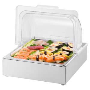 Countertop Food Serving Display Container Condiment Dispenser Tray With Lid