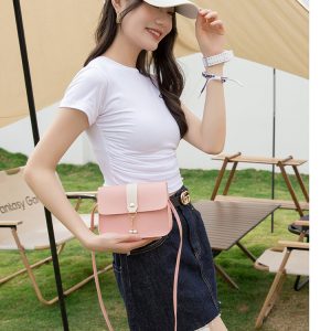 Casual Daily Small Shoulder Bag, Ladies Color Block Phone Crossbody Bag, Elegant Pearl Decor Mini Handbag