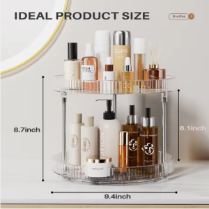 Pack Of 2 Double-layer Turntable Rotating Spice Rack Organization Spinning Organizer