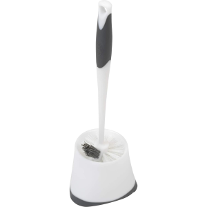 Corner Toilet Bowl Brush With Under Rim Scrubber And Storage Caddy White Bathroom Cleaning Tool Durable Toilet Cleaner Set