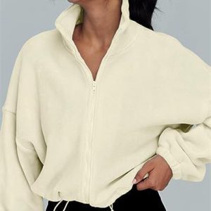 Women’s Polar Fleece Sports Velvet Stand Collar Zipper Jacket