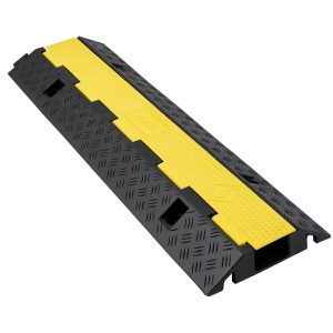 Cable Protector Ramp, 22,000 Lbs/axle Capacity, 1 Channel Heavy Duty Rubber Cord Hose Wire Cover, 2.76 X 1.97 In Channel, Traffic Speed Bump With Flip-Open Top Cover, For Indoor Outdoor, 1 Pack