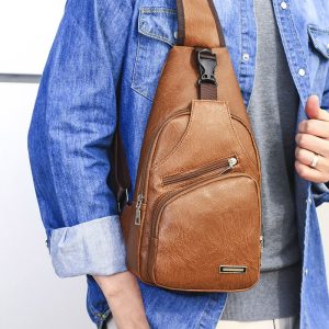 Casual Fashion Men’s USB Charging Chest Bag