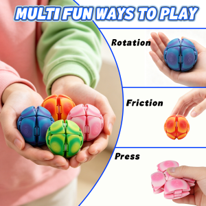 4PCS Large Squeeze Fidget Balls, 6cm Sensory Stress Relief Grip Balls, Colorful Tactile Desk Fidget Set For Office Home Classroom
