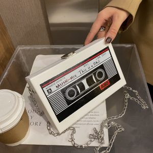 Women’s Bag Creative Tape Chain Crossbody Box Bag