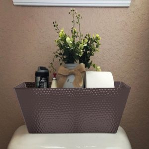 Hammered Stainless Steel Vanity Toilet Tank Tray  Oil Rubbed Bronze Finish