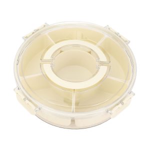 360° Rotating Divider Tray 6 Compartments Compact Sealed Snack Tray Divided Serving Tray For Road Trips Picnics Large 10 X 31cm / 3.94 X 12.2in