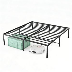 Sturdy And Durable Metal Base Frame, Noiseless Sturdy Steel Crossbars, Under-bed Storage Space, No Need For Box Springs