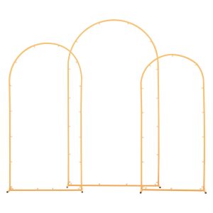 Arch Backdrop Stand, Set Of 3, 7.2/6.6/6 Ft, Stable Structure, Easy Assembly, Gold Metal Arch Backdrop Stand For Wedding, Birthday Party, Graduation, Holiday Celebration, And Ceremony Decoration