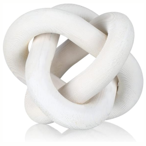 Rustic Wooden Knot Decor White Decorative Tabletop And Shelf Accent For Home Decoration