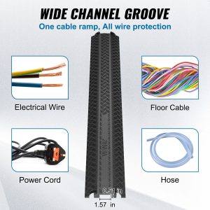 VEVOR 3 PCs 39 In Speed Bumps 2000 Lbs Cable Protector Ramp Drop Over Cord Cover