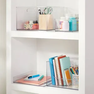 12" X 6" X 4" All Purpose Storage Bin - Clear Plastic Decorative Container, No Assembly Required