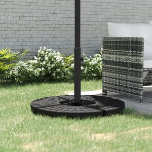 Outdoor Universal Cross Brace Stand For Small Offset Umbrella Or Large Market Umbrella, Black