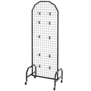 2 Pack Grid Wall Panel 1.9 X 5.4 Ft Wire Display Rack With Wheels & Hooks